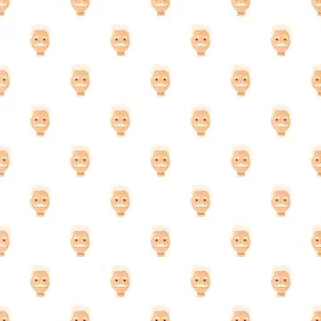 Senior man cartoon face generating a pattern Illustrazione stock