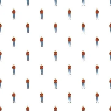 Senior man character illustration repeating seamless pattern Stock Illustration