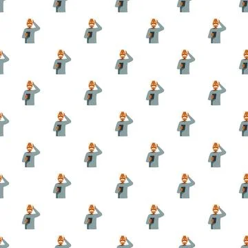 Senior man encountering technology confusion pattern Stock Illustration