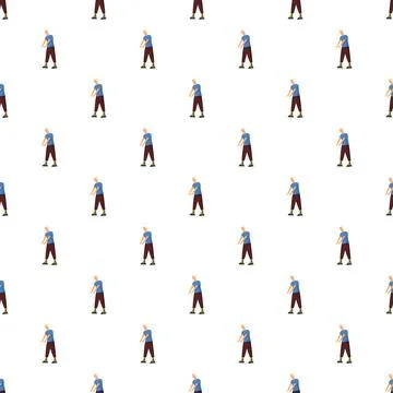 Senior man exercising cartoon pattern background design Illustrazione stock