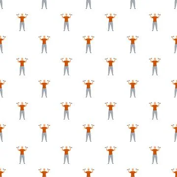 Senior man exercising with dumbbells pattern for fitness Illustrazione stock