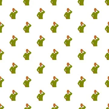 Senior man experiencing confusion and memory problems pattern Stock Illustration