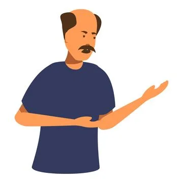 Senior man explaining something with his hands Stock Illustration