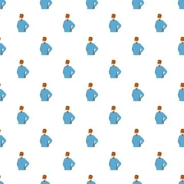 Senior man flat vector seamless pattern background イラスト素材