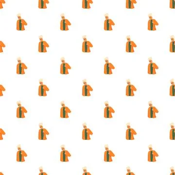 Senior man flat vector seamless pattern 스톡 일러스트