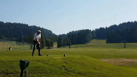 Senior Man Golfing Stock Footage 99390937