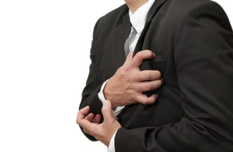 Senior man having a heart attack Stock Illustration
