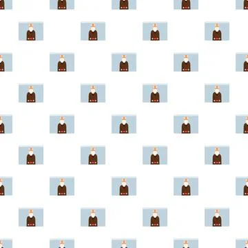 Senior man having a video chat on repeating browser window pattern Illustrazione stock