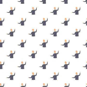 Senior man icon repeating pattern on white background 스톡 일러스트