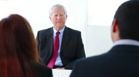 Senior Man at Job Interview Stock Footage 22097206
