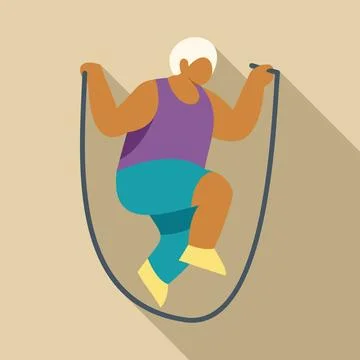 Senior man jumping rope maintaining active lifestyle Stock Illustration