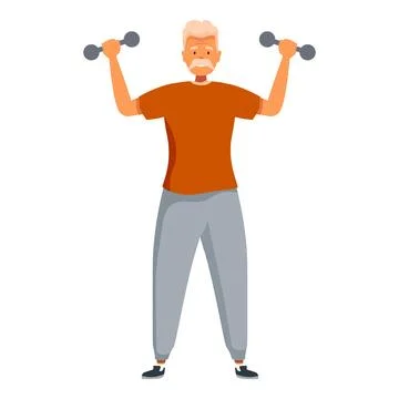 Senior man lifting weights, maintaining active lifestyle and fitness Stock Illustration
