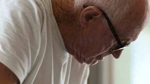 Senior man looking down. Stock-Footage 88374141