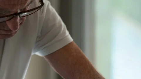 Senior man looking down. Stock-Footage 88374151