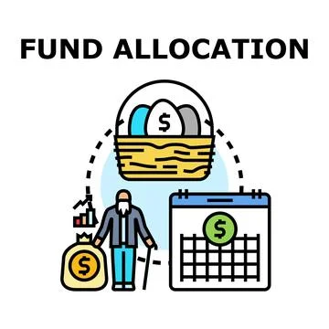 Senior man planning fund allocation for future security Illustrazione stock