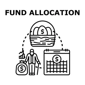 Senior man planning fund allocation for future security Illustrazione stock