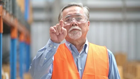 Senior man pointing at camera. Stock Footage 92403554