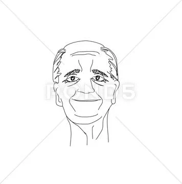 Senior man portrait Stock Illustration