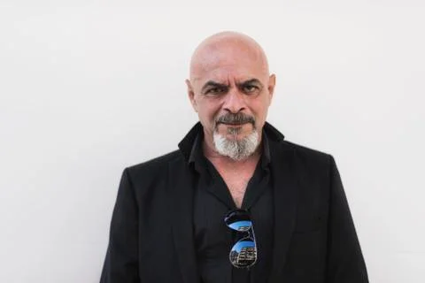Senior man posing on white background Stock Photos