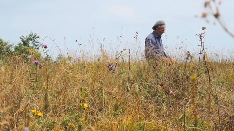 Senior man praying Stock Footage 95545719