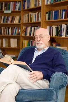 Senior Man Reading Stock Photos