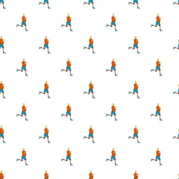 Senior man rollerblading repeating active lifestyle pattern Illustrazione stock