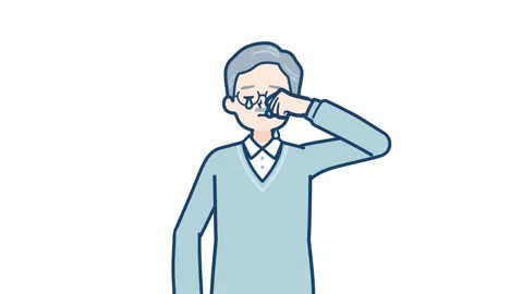 Senior man sad and crying with alpha channel Stock Footage 303170971