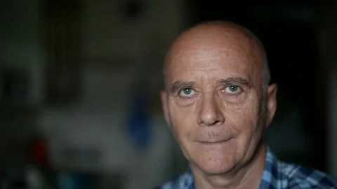 Senior man in self-isolation during pandemic of COVID-19, portrait of elderly 스톡 동영상 166100726