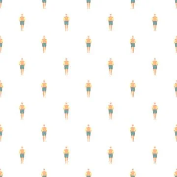Senior man in shorts pattern on white background イラスト素材