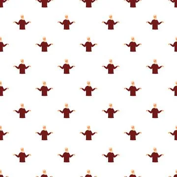 Senior man shrugging doubt pattern on white background 스톡 일러스트
