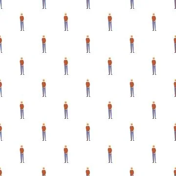 Senior man standing in a seamless pattern design Stock Illustration