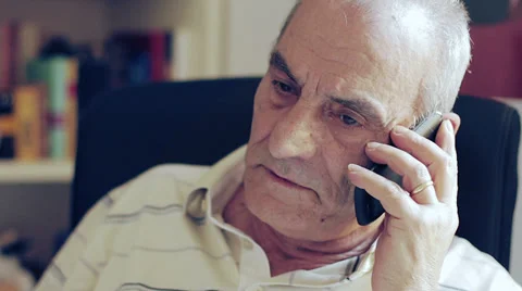 Senior man talking on cellphone 動画素材 32358218
