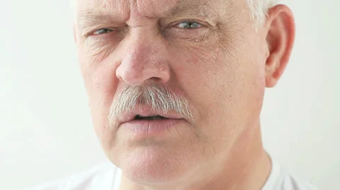 Senior man talks Stock Footage 28401115