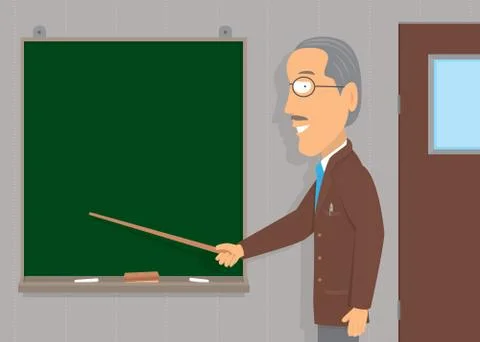 Senior man teaching / copyspace Stock Illustration