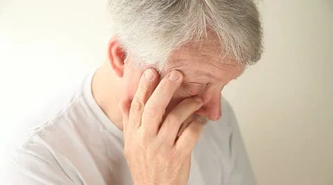 Senior man with tired eyes Stock Footage
