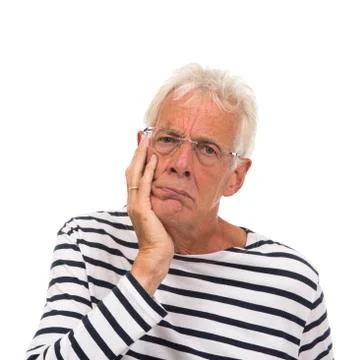 Senior man with toothache Stock Photos