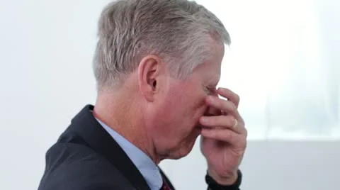 Senior Man Undergoes Crisis Medium Shot Stock Footage 22118403