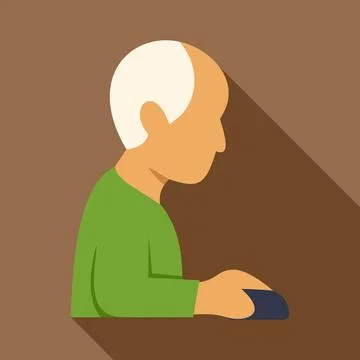 Senior man using computer mouse learning technology Stock Illustration