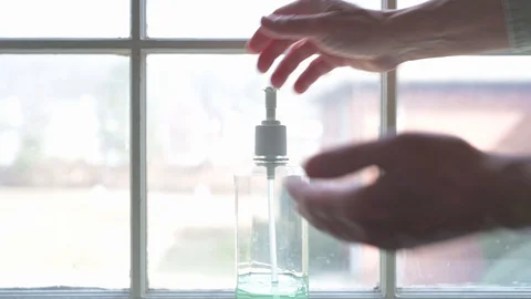 Senior Man Using Hand Sanitizer Stock Footage 125523825