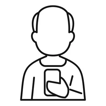 Senior man using smartphone, digital communication technology Stock Illustration