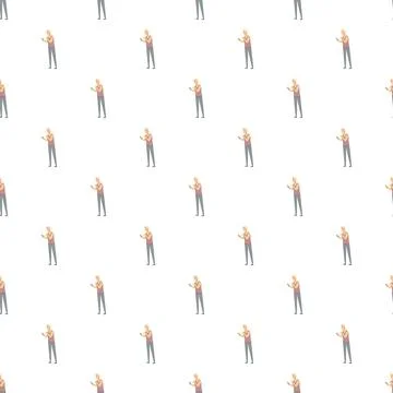 Senior man using smartphone seamless pattern repeating Stock Illustration