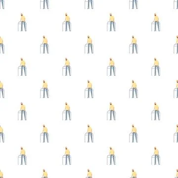 Senior man using walker medical aid pattern Stock Illustration