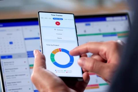 Senior Man Utilizing Digital Time Management App For Business Optimization Stock Photos