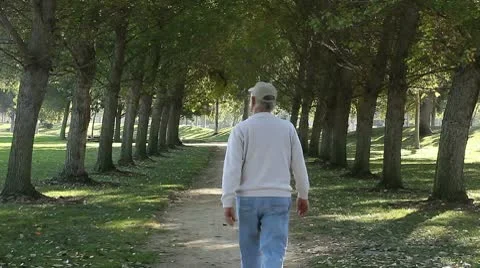 Senior man walking on park path 26 Stock-Footage 8991520