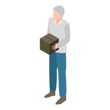Senior man without work icon, isometric style Ilustración de archivo