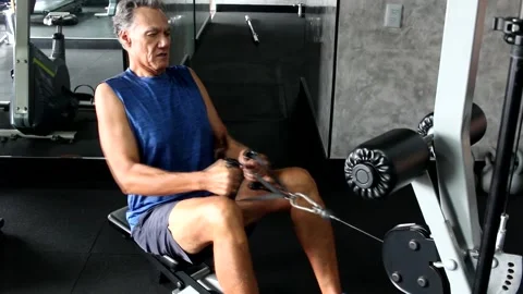 Senior Man Working out Stock Footage 148879117