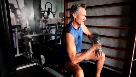 Senior Man Working out Stock Footage 149132169
