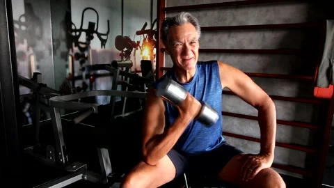 Senior Man Working out Stock Footage 149132195