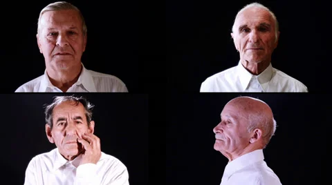 Senior men collage 스톡 동영상 32782743