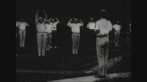 Senior men exercising Stock Footage